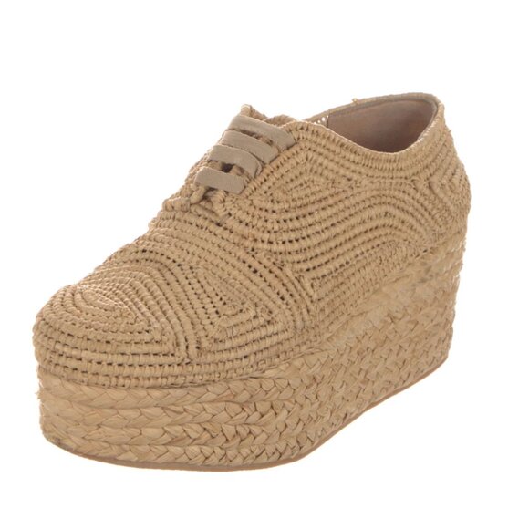 Robert Clergerie Straw Platform Wedge Oxfords — gorgeous & unique! - Picture 5 of 10